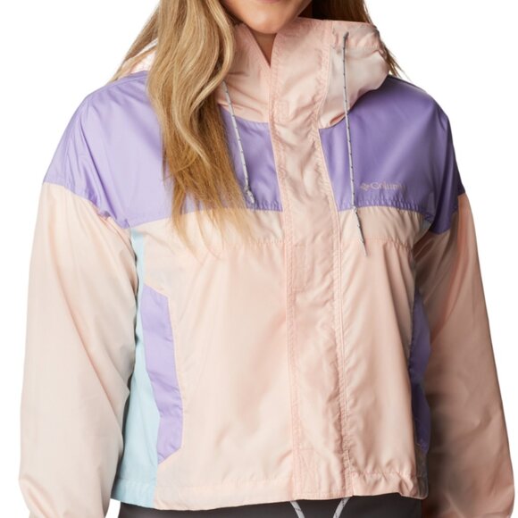 Columbia Flash Challenger Cropped Windbreaker Women's L XL Peach Purple NWT - Picture 1 of 7